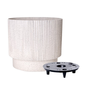 Вазон Осло зі вставкою 20см біла троянда WOOD Алеана