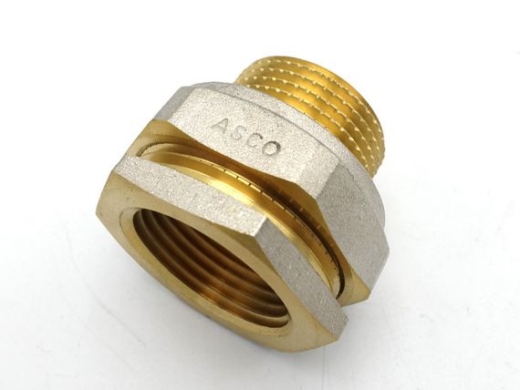 Згін прямий розбірний 3/4" ЗВ нікель. з проточкою ASCO 1/80 | Зображення 2