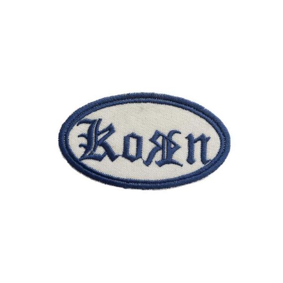 Нашивка на одежду (термо) Korn 80*45 мм Білий з блакитним