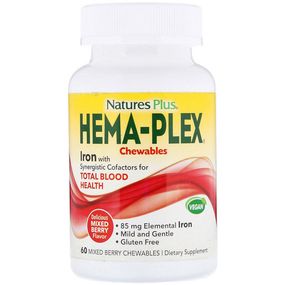 Микроэлемент Железо Nature's Plus Hema-Plex 60 Chewables Mixed Berry NTP3768