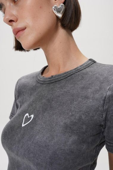 Футболка варена з принтом серденько🖤 XL | Зображення 1