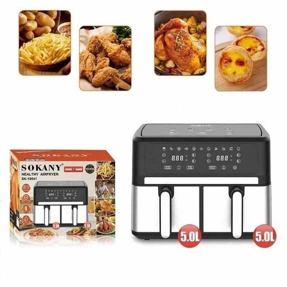 Аэрофритюрница Sokany SK-10041 Air Fryer безмасляного приготовления сенсорное управление 8л 1800Вт BE-82