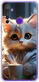 Чохол на Realme 5 Білий кіт "5646sp-1862-2448"