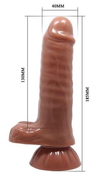 Фалоімітатор з мошонкою, на присосці з реалістичною рухомою текстурою Beautiful Baron, BW - 008101N Sex Aura | Зображення 7