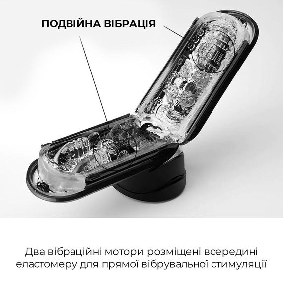 Вібромастурбатор Tenga Flip Zero Electronic Vibration Black, змінна інтенсивність, розкладний | Зображення 2