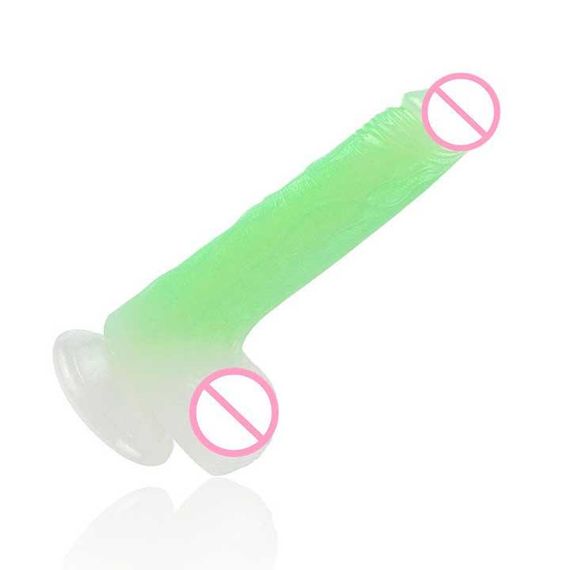 Фалоімітатор світиться на присосці "Glow in the dark" - 19*4 см | Зображення 2