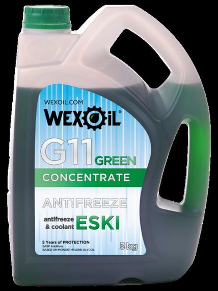 Концентрат охолоджуючої рідини/антифриз Wexoil Antifreeze Concentrate Eski G11 Green, 5кг.