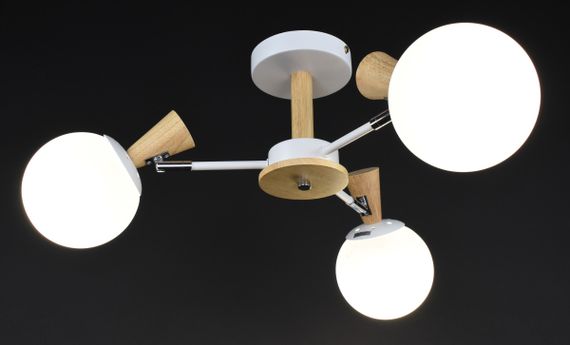 Люстра стельова на 3 лампочки 27292 Білий 28х46х46 см. | Зображення 1