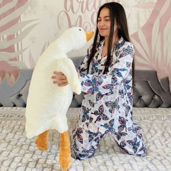 Подушка в виде мягкой игрушки 130, Детская игрушка-подушка гусак, Мягкая подушка-объятия PD-68 | Зображення 1