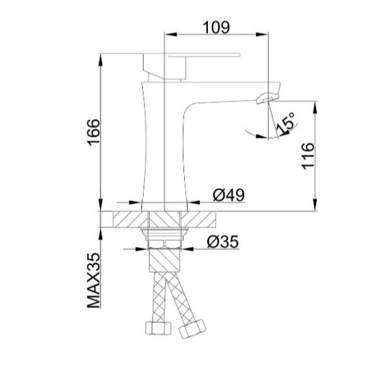 Змішувач для умивальника Frap F1048 | Зображення 4