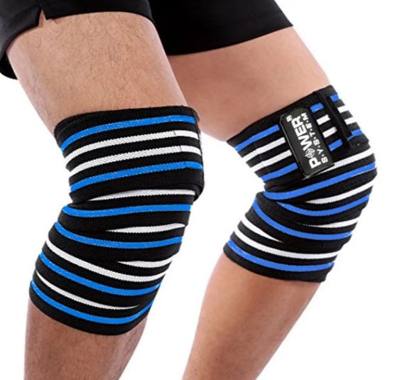 Бинти на коліна Power System PS-3700 Knee Wraps Blue/Black (пара) (PS-3700_Blue-Black) | Зображення 2