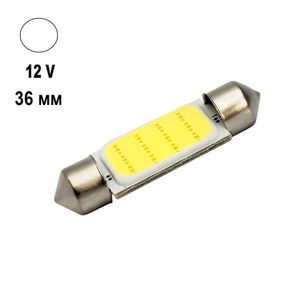Автолампа Terra Festoon, цоколь SV8.5-8, COB, 36мм, белый, 12V