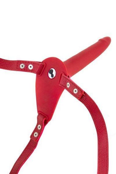 Страпон с вибрацией Fetish Tentation Vibrating Strap-On with Dildo Red | Зображення 1
