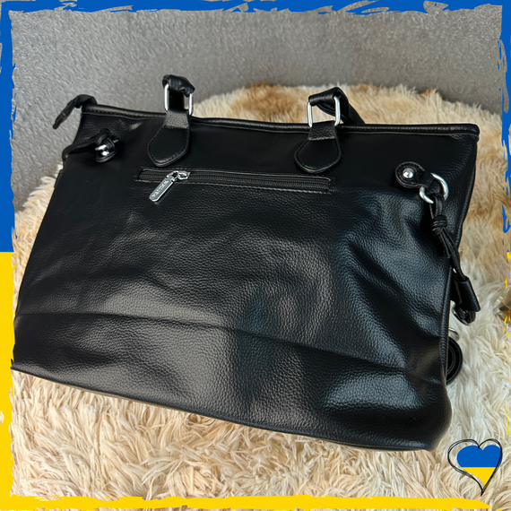 Сумка жіноча з ніжної екошкіри. Сумочка жіноча екошкіра. Сумка чорна жіноча | Зображення 2