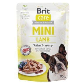 Корм Brit Care Dog Mini Fillets In Gravy вологий з ягнятком для дорослих собак малих порід 85 гр