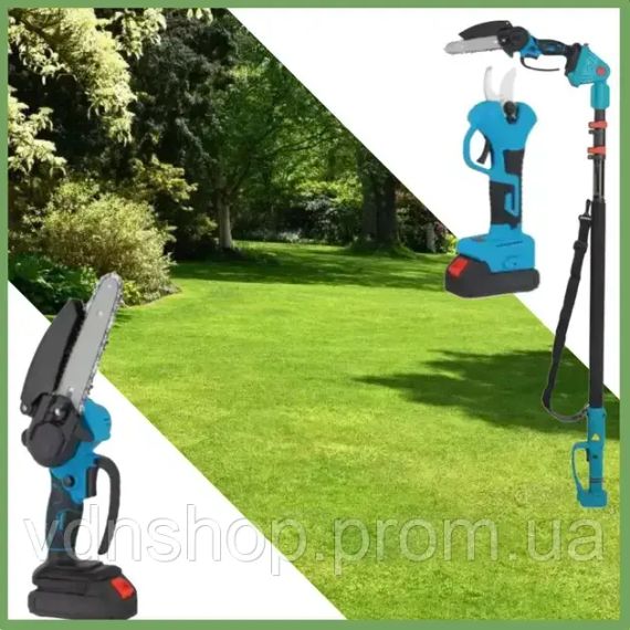 Набір акумуляторного інструменту Секатор 36 В + Акумуляторна мініпила 6"+ штанга 155 см (Ножиці садові) | Зображення 2