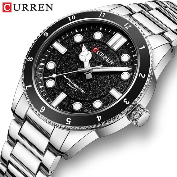 Чоловічий годинник Curren 8450 Silver-Black | Зображення 1