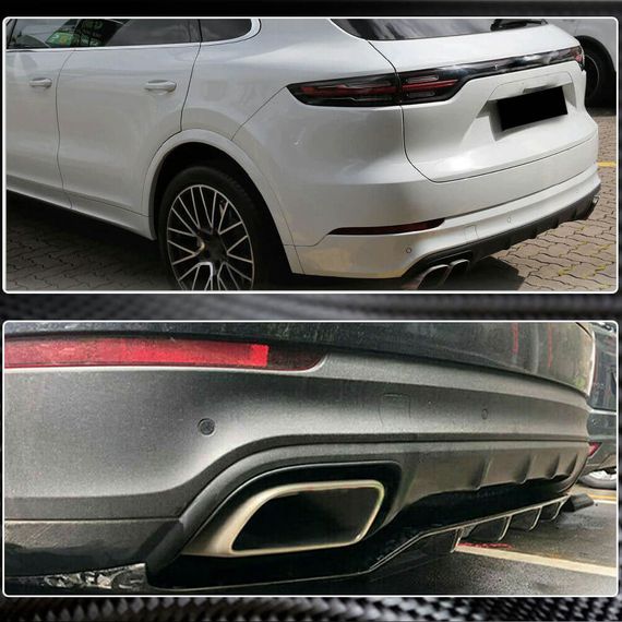 Диффузор заднего бампера (2018-2023, Карбон) для Porsche Cayenne 2018- гг | Зображення 3