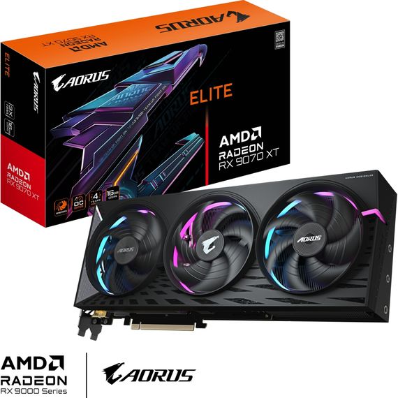 Відеокарта GIGABYTE Radeon RX 9070 XT 16Gb AORUS ELITE (GV-R9070XTAORUS E-16GD) | Зображення 9