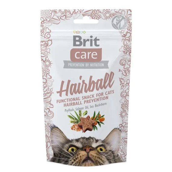 Ласощі для котів Brit Care Functional Snack Hairball для виведення шерсті, качка 50г
