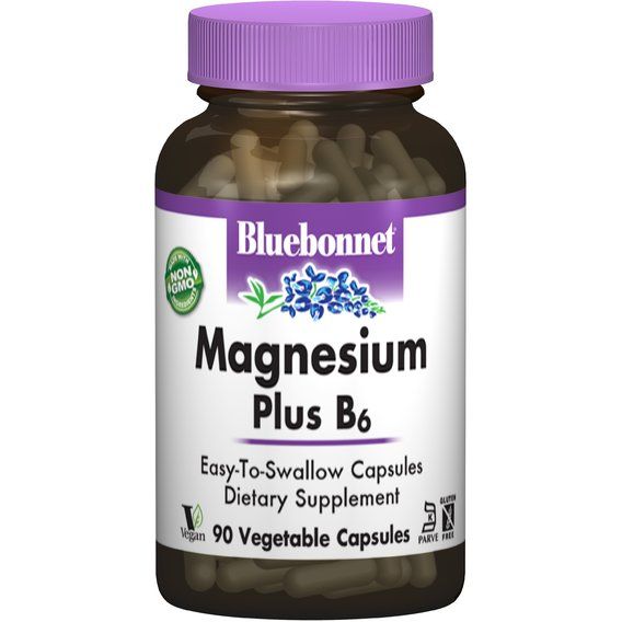 Мікроелемент Магній Bluebonnet Nutrition Magnesium Plus B6 90 Veg Caps BLB0735