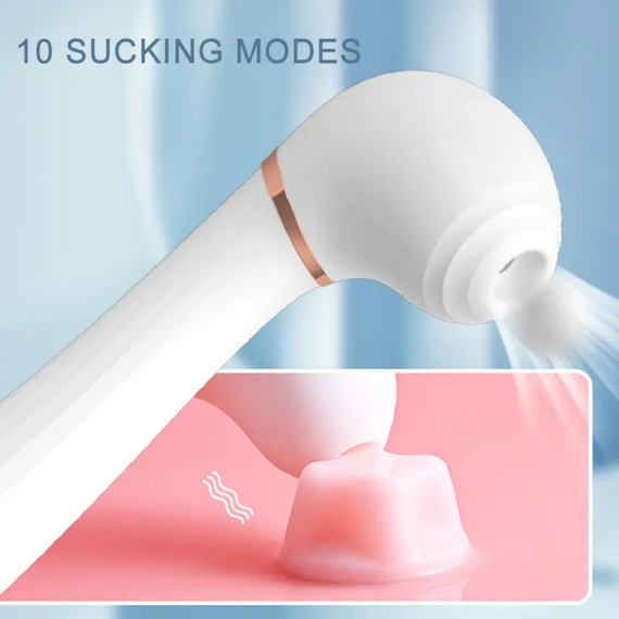 Вибромассажёр вакуум и вибрация "Desirable wand", 10 режимов цвет белый sexstyle | Зображення 12