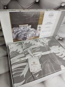 Постільна білизна Belizza Gloris Ранфорс Бавовна Євро розмір (простирадло трикотаж на гумці)