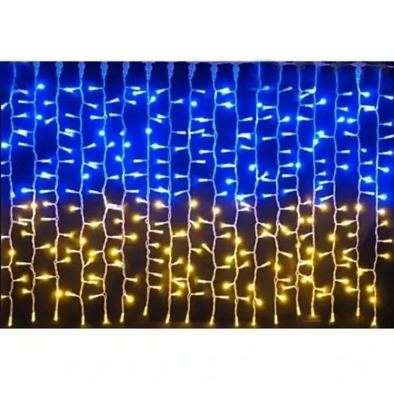 Патріотична гірлянда штора Прапор України 3*3 м 160 LED класична IP44 | Зображення 3