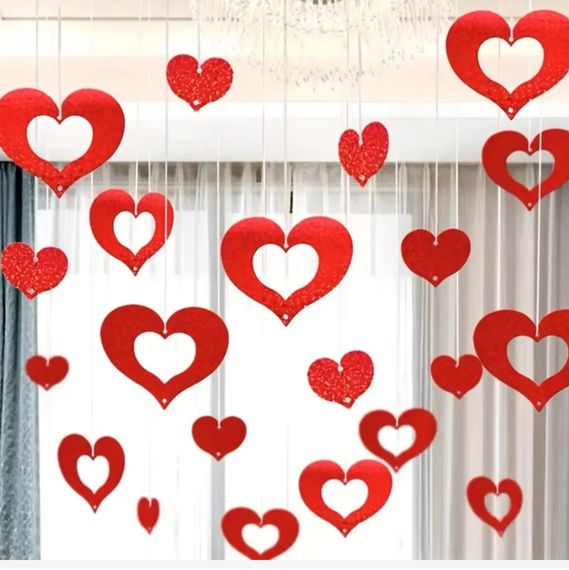 ГІРЛЯНДА ІЗ СЕРДЕЧОК  ЧЕРВОНА | Зображення 2
