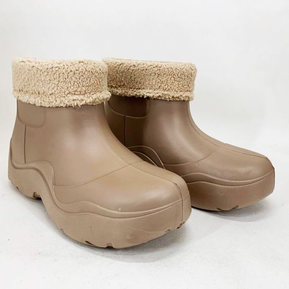 Гумові черевики жіночі 39р 24см коричневі | Зображення 4