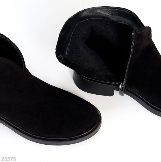 Шикарные черные ботинки натуральная замша стильный минимализм | Зображення 4