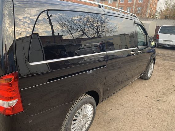 Нижние молдинги стекол по всей длинне (8 шт., нерж) OmsaLine, L3 для Mercedes Vito / V W447 2014-2024 гг | Зображення 2