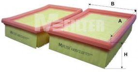 Фільтр повітря SEAT CORDOBA II 99-02, VW CADDY II 95-04 (2шт.) (вир-во M-FILTER) MFILTER K4992 на VW POLO седан (6KV2)
