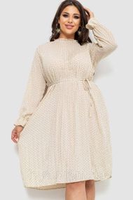 Сукня шифонова вільного крою колір світло-бежевий розмір L-XL FA_007803