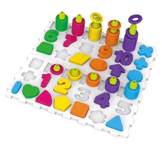 Розвиваюча гра "Логіка-вкладиш 4 в 1" DF80 цифри, букви, фігури, транспорт | Зображення 2