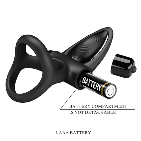 Ерекційне вібро кільце Pretty Love — Vibration Cock Ring, 10 vibration functions Black sexstyle | Зображення 9
