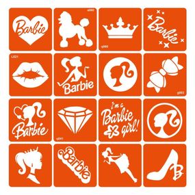 Набір трафаретів для біо-тату "Barbie" barbie-simple-16