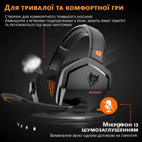 Навушники ігрові з мікрофоном Awei Nubwo G06 | Зображення 1