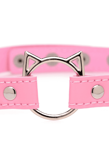 Чокер Master Series Kinky Kitty Ring Slim Choker Розовый One Size | Зображення 1