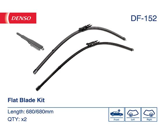 Комплект склоочисників DENSO DF-152 плоский лезо комплект 680/680 мм
