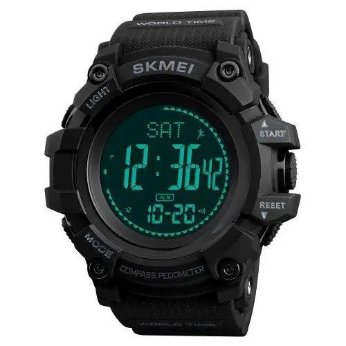 Годинник наручний чоловічий SKMEI 1356BK BLACK, фірмовий спортивний годинник. Колір: чорний | Зображення 1