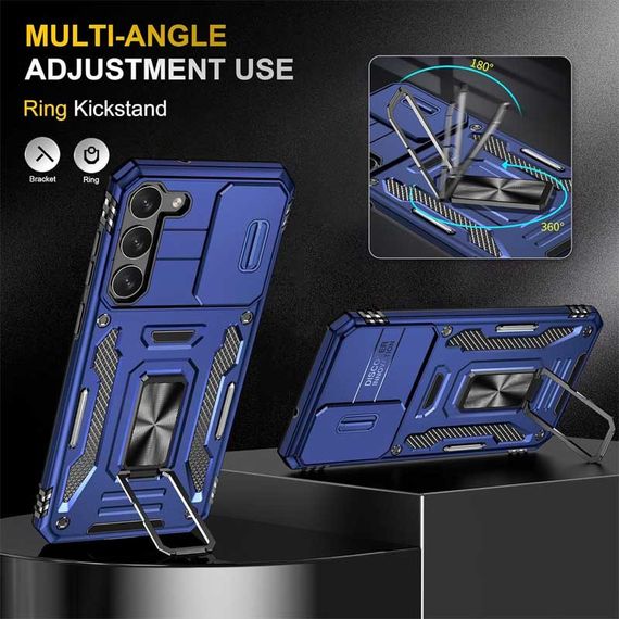 Ударопрочный чехол Camshield Army Ring для Samsung Galaxy S21 Синий / Navy | Зображення 4