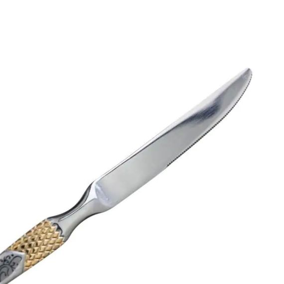 Набор столовых ножей 6 штук ножи сервировочные из нержавеющей стали 22.7 см Серебро с золотом HP-20-36 | Зображення 2