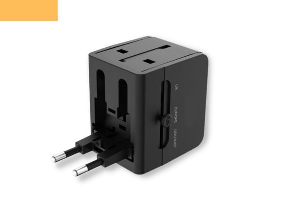 Мережевий зарядний пристрій з перехідником на розетки UK/EU/US XPRO WL01 чорний (MAW-40285)