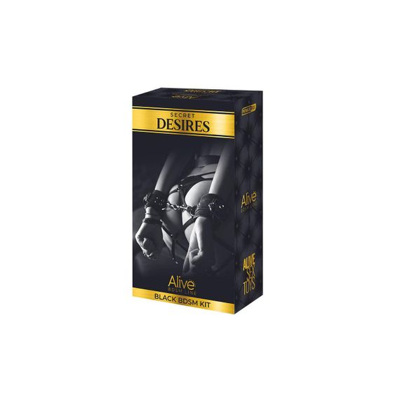 Набор БДСМ аксессуаров Alive Secret Desires Black BDSM Kit (8 pcs) | Зображення 1
