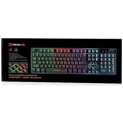 Клавіатура REAL-EL 7090 Comfort Backlit, black (7090 Comfort Backlit, black) | Зображення 3