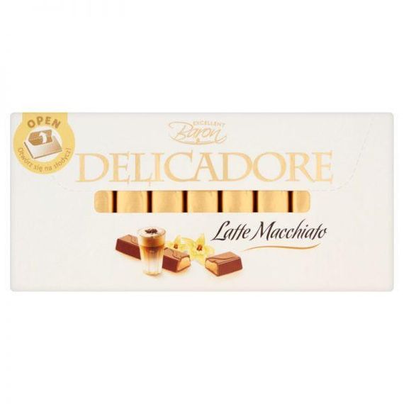 Шоколад молочний зі смаком лате Delicadore Baron, 200 г, Польща