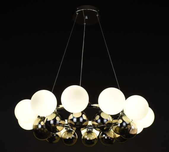 Люстра підвісна на 12 лампочок 27909 Хром 25-160х62х62 см. | Зображення 1