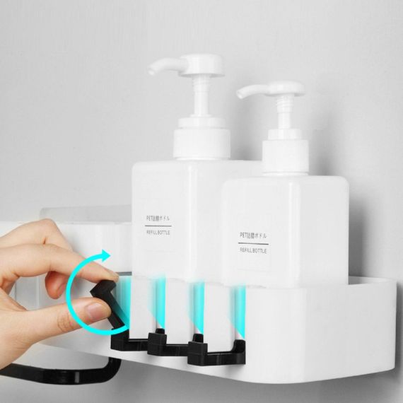 Поворотна кутова полиця для ванної кімнати XL-159 / Настінний органайзер у ванну | Зображення 3