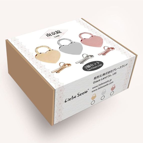 Замочок навісний у формі серця Liebe Seele Heart Shape Padlock (2 шт) Сріблястий | Зображення 3